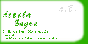 attila bogre business card